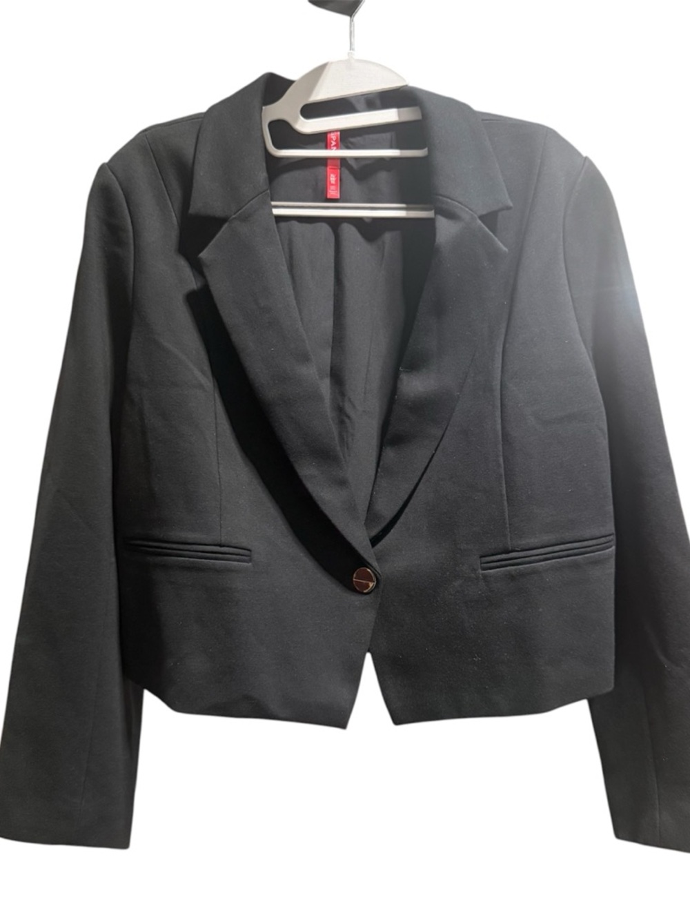 NWT SPANX Ponte Crop Black Single-Button Cropped Blazer size XL